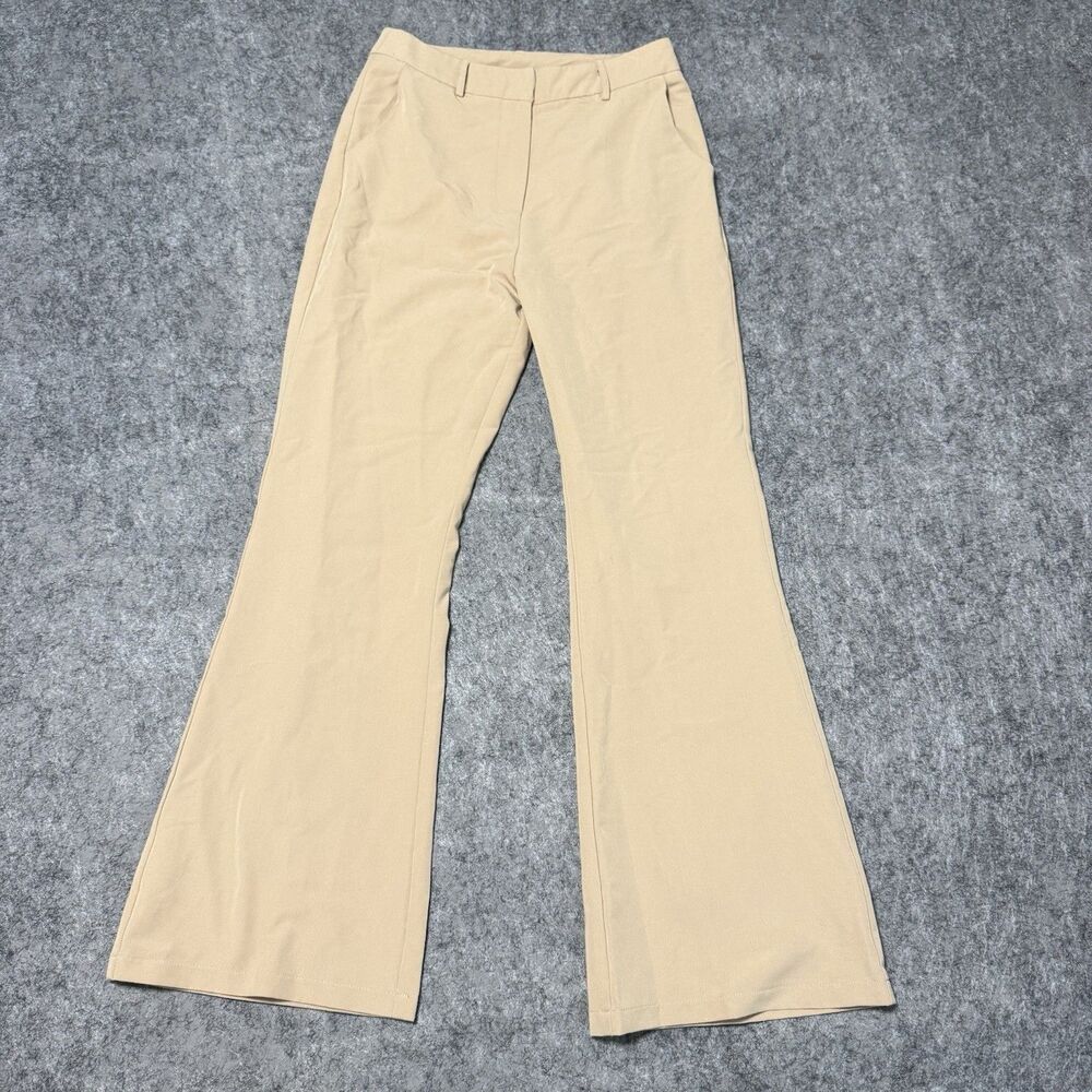 Princess Polly Pants Size 6 US Tan Beige High Rise Wide Flare Leg Trousers NWOt